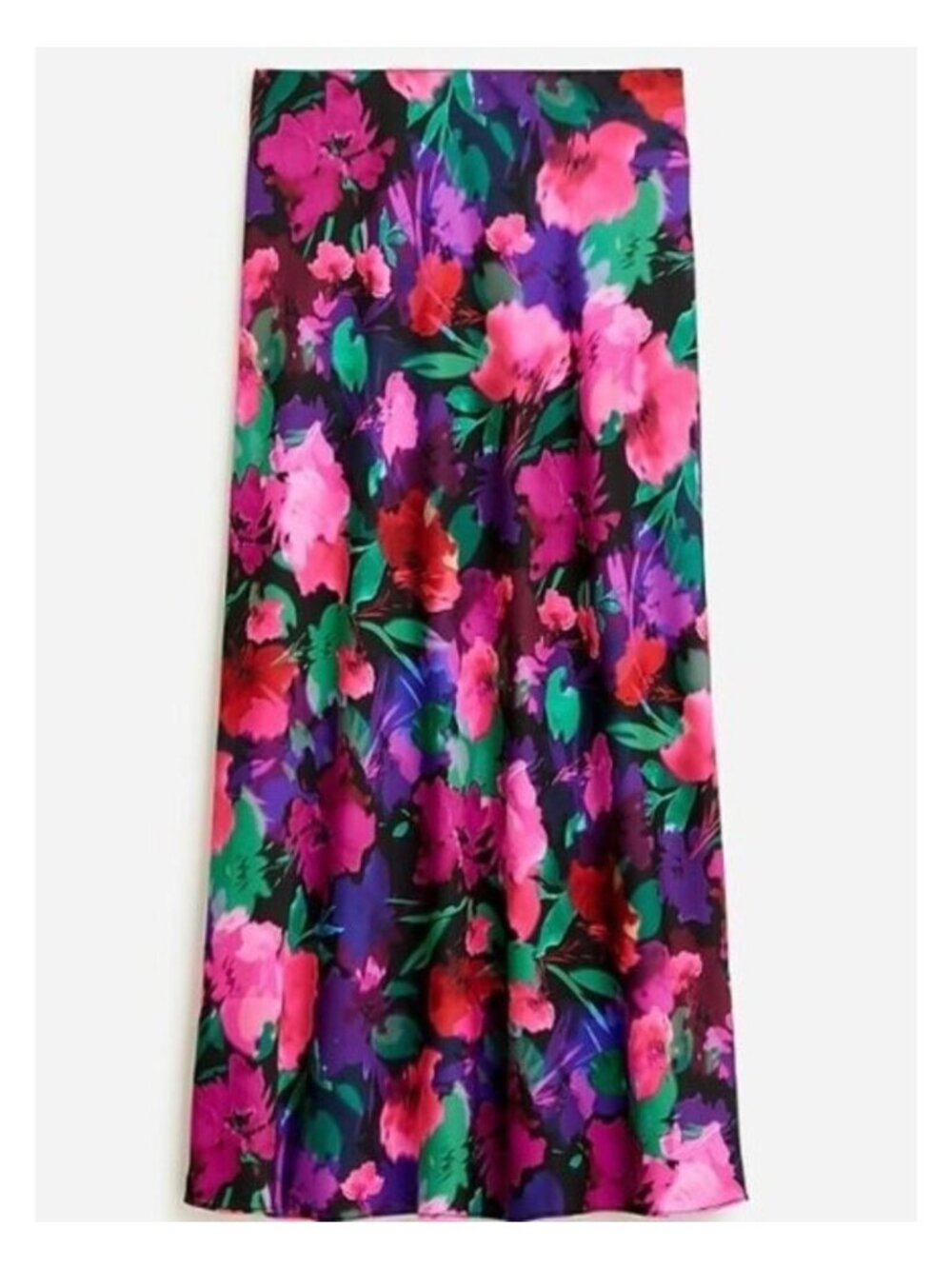 New J.Crew Gwyneth Watercolor Floral Satin Slip Skirt XS